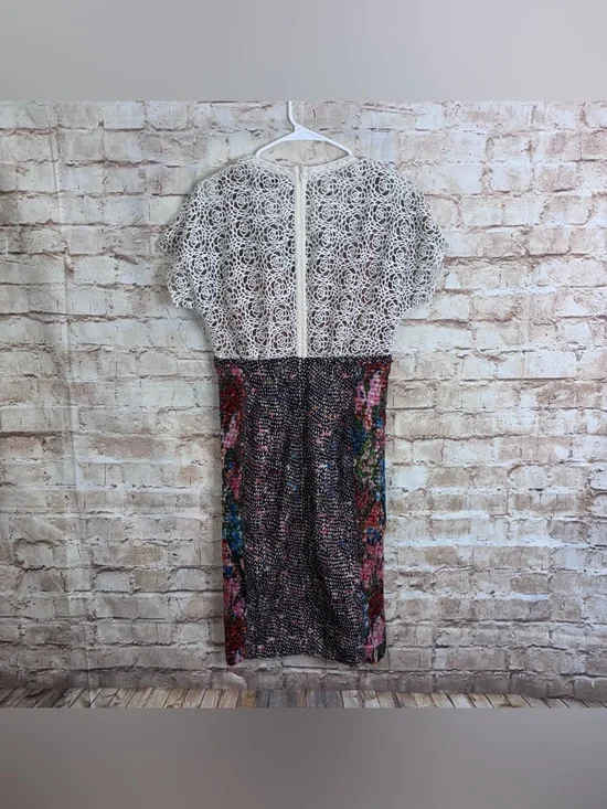 Anthropologie Beguile Byron Lars Lace Study Floral Dress Size 8 - Picture 4 of 6